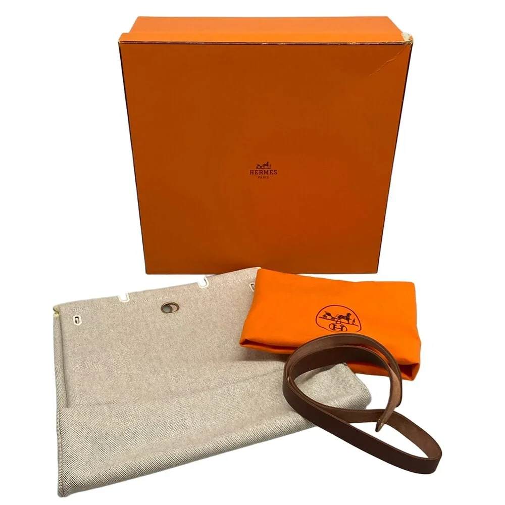 Hermès Her Bag MM Handbag Canvas Box Calf